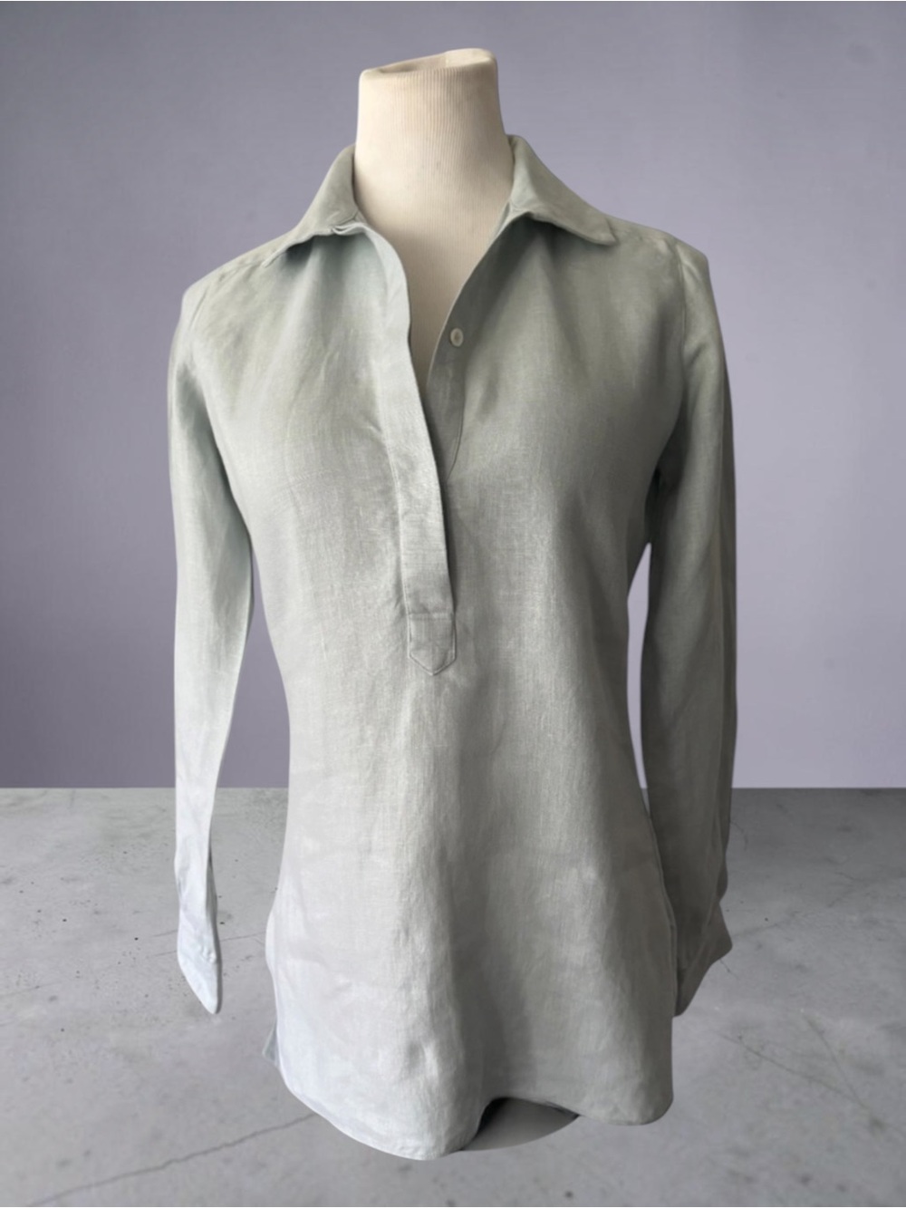 ANN MASHBURN LINEN POPOVER TOP Size XS